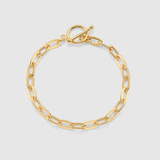 Astell Rectangular Link Gold T-Bar Bracelet