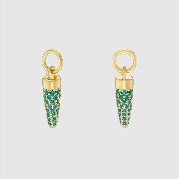 Auree x @theeditbutton Gold and Green Cubic Zirconia Pointed Drops-Auree Jewellery