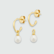 Mini Manhattan Pearl & Gold Vermeil Interchangeable Hoop Earrings