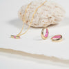 Necklaces & Pendants - Havana Gold And Flamingo Pink Enamel T-Bar Necklace