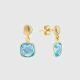 Iseo Blue Topaz and Gold Vermeil Earrings-Auree Jewellery