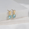 Iseo Blue Topaz and Gold Vermeil Earrings-Auree Jewellery