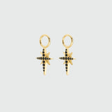 Earrings - Auree X @theeditbutton Gold And Black Cubic Zirconia Star Drops