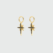 Earrings - Auree X @theeditbutton Gold And Black Cubic Zirconia Star Drops