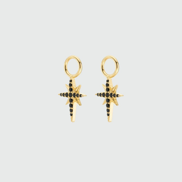 Earrings - Auree X @theeditbutton Gold And Black Cubic Zirconia Star Drops