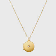 Langton Gold Vermeil Diamond Locket Necklace