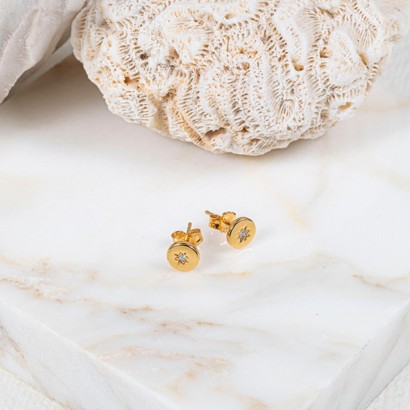 Langton Gold Vermeil and Diamond Stud Earrings