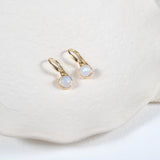 Lulea Moonstone Gold Vermeil Hook Earrings