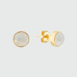 Lulea Moonstone Gold Vermeil Large Stud Earrings