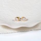 Lulea Moonstone Gold Vermeil Large Stud Earrings