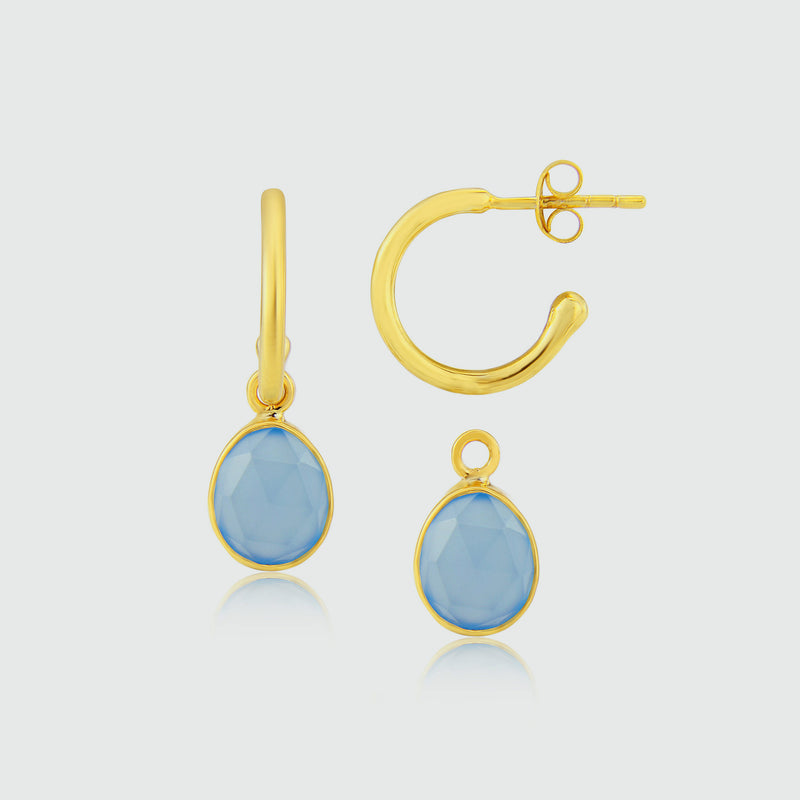 Manhattan Gold Interchangeable Gemstone Earrings-Auree Jewellery