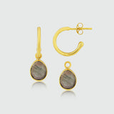 Manhattan Gold Interchangeable Gemstone Earrings-Auree Jewellery