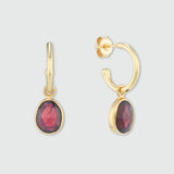 Manhattan Gold and Garnet Interchangeable Gemstone Drop Earrings