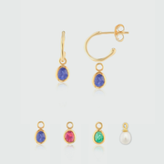 Mini Manhattan Gold Vermeil Interchangeable Gemstone Earrings
