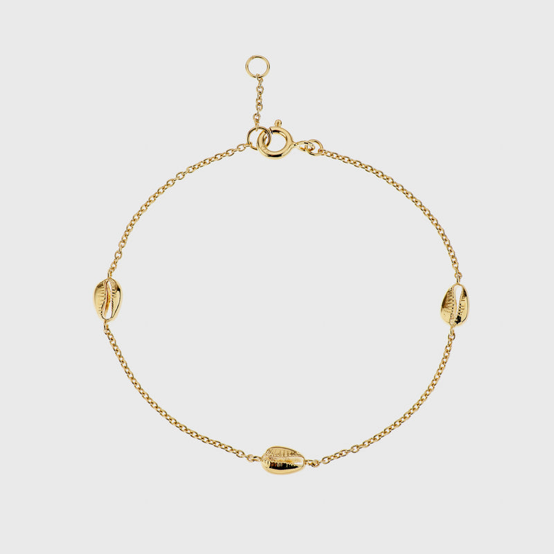 Moka Gold Vermeil Triple Shell Bracelet-Auree Jewellery