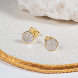 Lulea Moonstone Gold Vermeil Stud Earrings