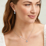 Salina Blue Topaz and Sterling Silver Disc Necklace