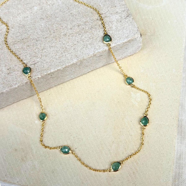 Hampton Multi Emerald & Gold Vermeil Necklace