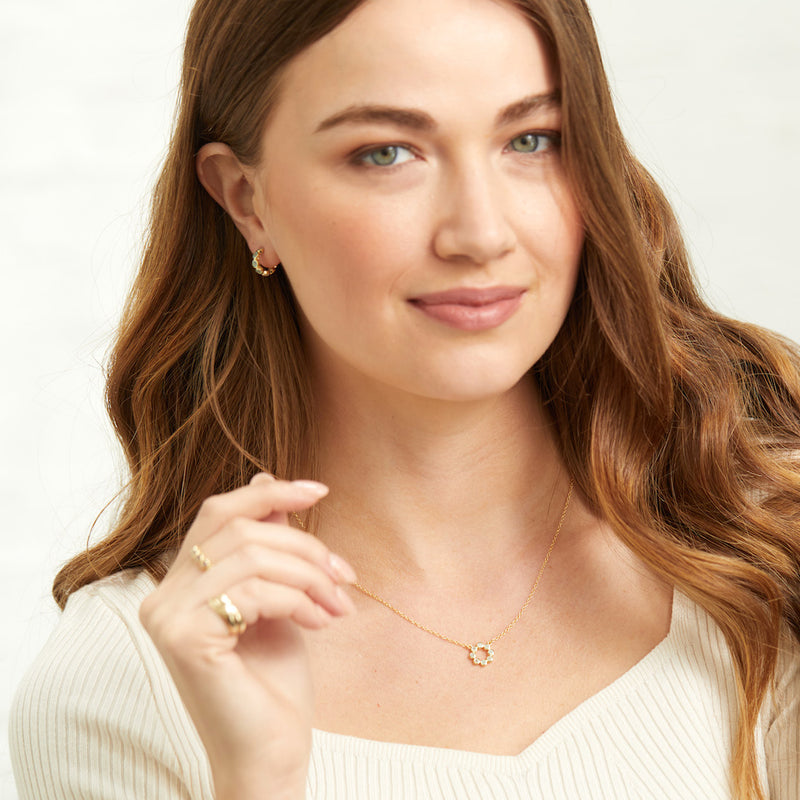 Ortigia Mini Aqua Chalcedony & Gold Vermeil Hoop Earrings