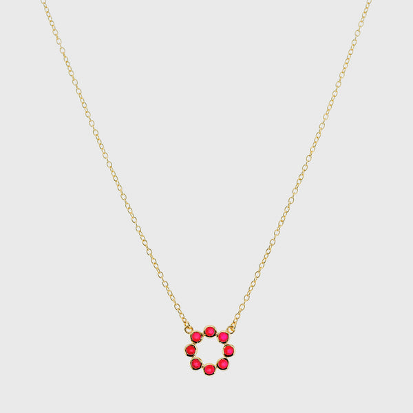 Ortigia Mini Fuchsia Pink Chalcedony & Gold Vermeil Necklace