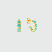 Earrings - Ortigia Mini Amazonite & Gold Vermeil Hoop Earrings