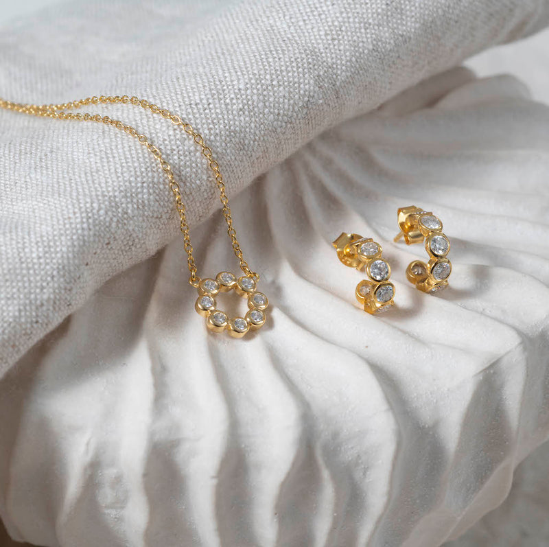 Ortigia Mini Moissanite & Gold Vermeil Necklace-Auree Jewellery