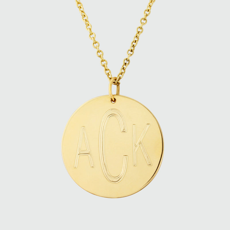 Pembroke 9ct Gold Extra Large 24mm Disc Pendant