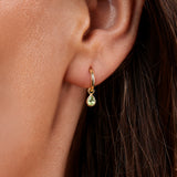 Venice Peridot Gold Huggie Hoop Earrings