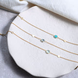 Bracelets & Bangles - Salina Aqua Chalcedony And Gold Disc Bracelet