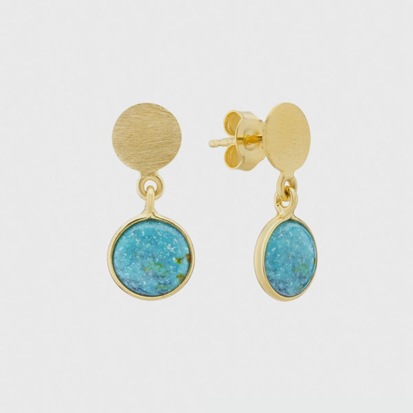 Salina Gold Vermeil & Chrysocolla Disc Earrings