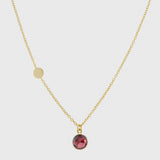 Salina Gold Vermeil Disc & Garnet Necklace-Auree Jewellery