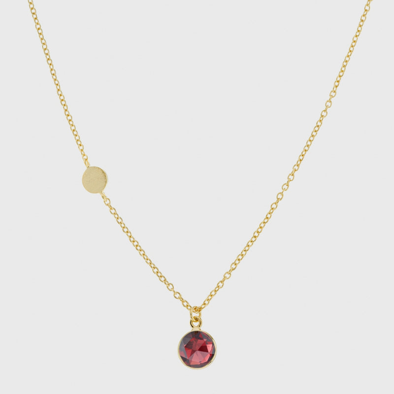 Salina Gold Vermeil Disc & Garnet Necklace