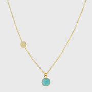 Salina Gold Vermeil Disc & Amazonite Necklace-Auree Jewellery