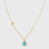 Salina Gold Vermeil Disc & Amazonite Necklace-Auree Jewellery