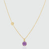 Salina Amethyst and Gold Vermeil Disc Necklace