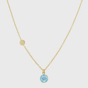Salina Gold Vermeil Disc & Blue Topaz Necklace