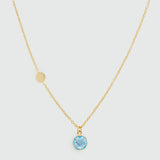 Salina Blue Topaz and Gold Vermeil Disc Necklace