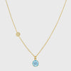 Salina Gold Vermeil Disc & Blue Topaz Necklace-Auree Jewellery