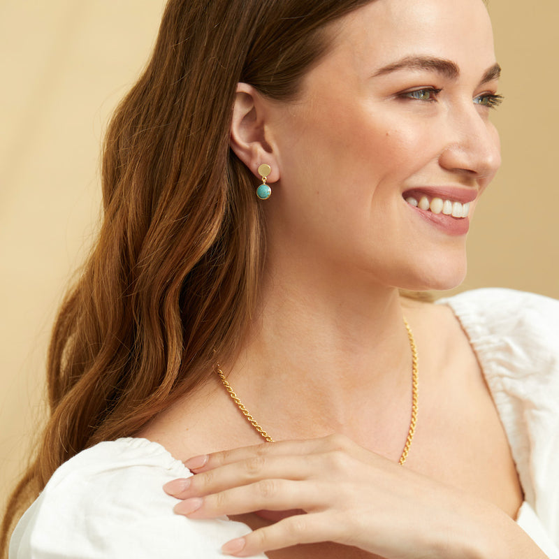 Salina Gold Vermeil & Chrysocolla Disc Earrings