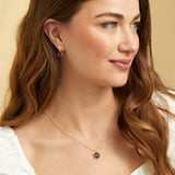 Salina Gold Vermeil Disc & Garnet Earrings