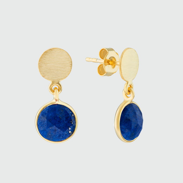 Salina Gold Vermeil Disc & Lapis Lazuli Earrings