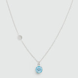 Salina Blue Topaz and Sterling Silver Disc Necklace