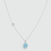 Salina Blue Topaz and Sterling Silver Disc Necklace
