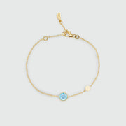Salina Blue Topaz and Gold Vermeil Disc Bracelet