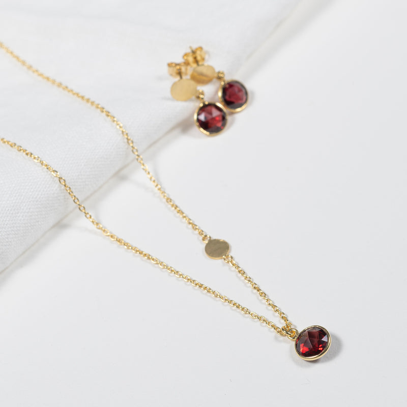 Salina Gold Vermeil Disc & Garnet Necklace