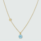 Salina Blue Topaz and Gold Vermeil Disc Necklace
