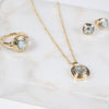 California Cushion Blue Topaz Necklace-Auree Jewellery