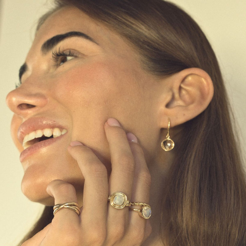 Antibes Citrine and Gold Vermeil Drop Earrings