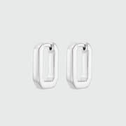 Auree x @theeditbutton Sterling Silver Rectangular Hoops
