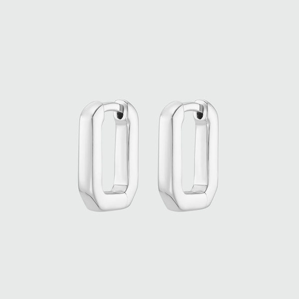 Auree x @theeditbutton Sterling Silver Rectangular Hoops